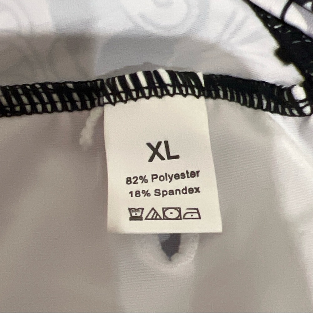 Women’s Black and White Fitted Crossed Front Swim Tankini Top size XL - Picture 6 of 10